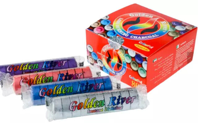 Golden River Long Burning Colourful Charcoal Bakhoor Incense Coal Tablets