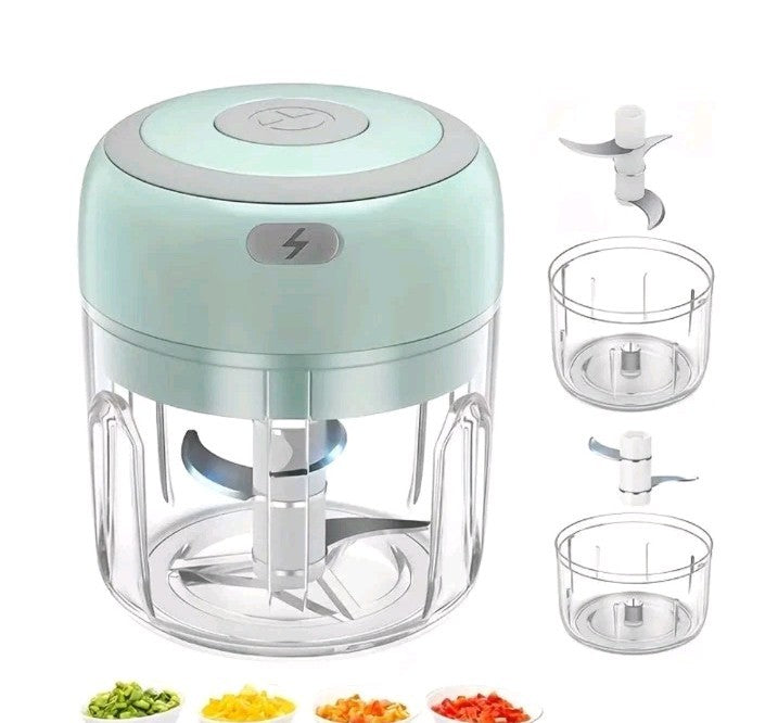 Portable Mini Food Chopper Blender 250ml Wireless USB 3-Blade Processor