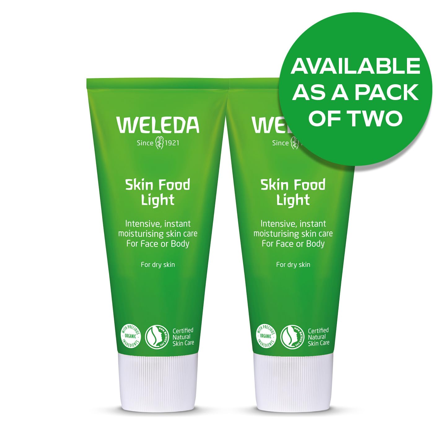 Weleda Skin Food Light, Dry Skin Moisturiser, Moisturising Cream & Primer, Face & Body, For Men & Women, Multiple Uses, 100% Certified Natural, Organic, 75ml