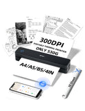 iDPRT MT610pro Portable Thermal Printer for Travel, 300DPi A4 Small Wireless Printer for Office, Homework, Study, Notes with 300DPI Density, Compatible with iOS, Android, Tablet & Laptop- Black