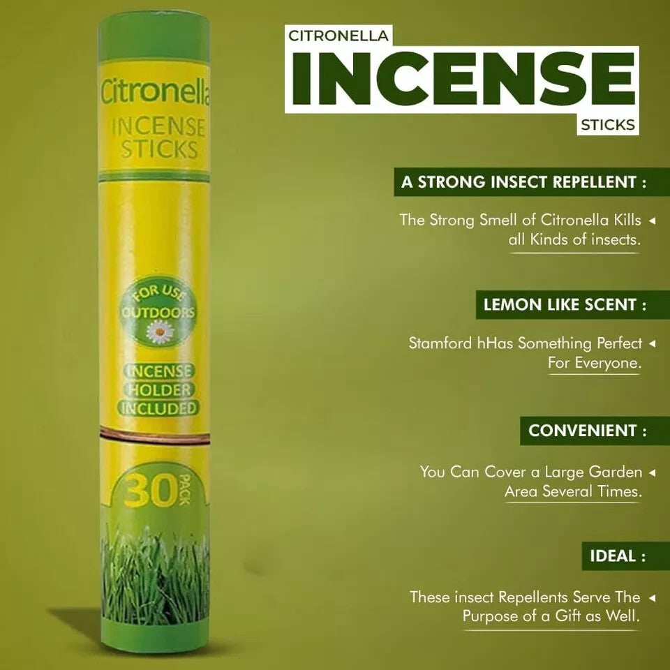 Citronella INCENSE STICKS Candles Outdoor Garden Anti Bug Fly Mosquito Insect uk
