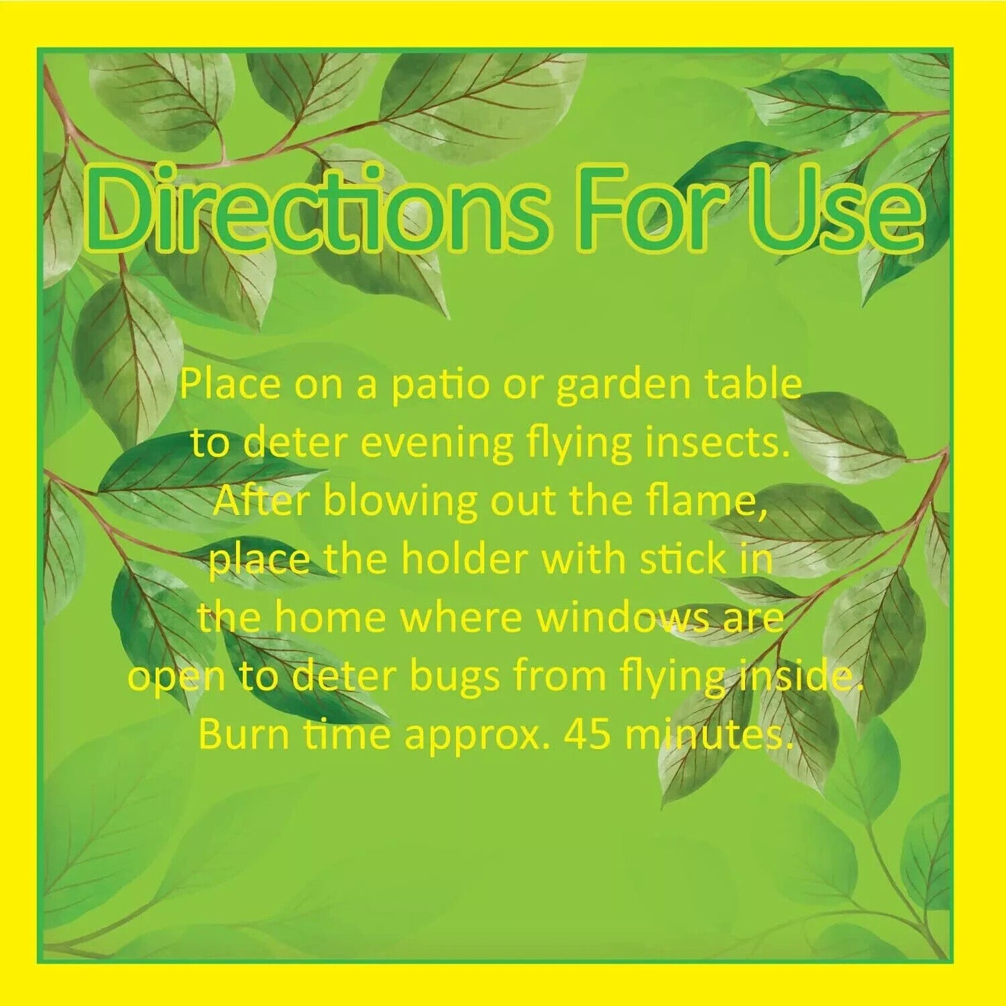 CITRONELLA INCENSE STICKS OUTDOOR GARDEN ANTIMOSQUITO INSECT REPELLER FRAGRANCED