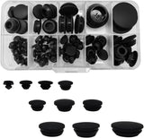 66 Pcs 10 Sizes Black Silicone Hole Plugs, Plastic Hole Plugs Set, Hole Seal Cov