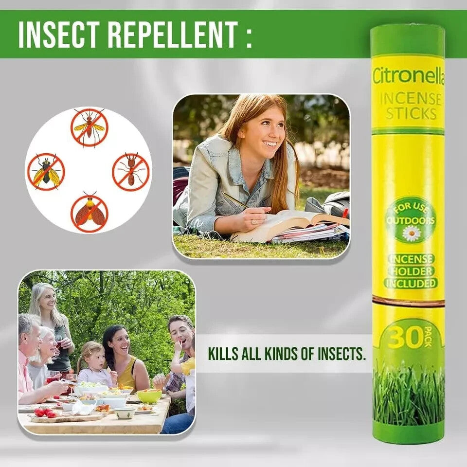 Citronella INCENSE STICKS Candles Outdoor Garden Anti Bug Fly Mosquito Insect uk