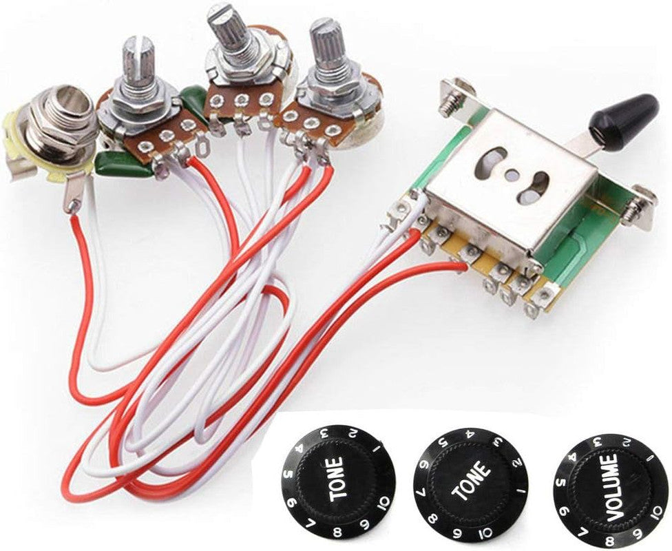 Electric Guitar Wiring Harness Kits for Strat Style Guitar Replacement, 2T1V Con